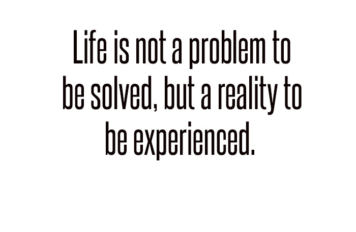 Life is not a problem
